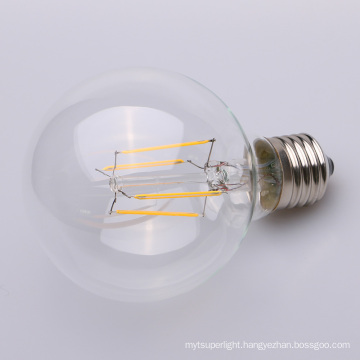 4w 6w 8w Dimmable Straight Filament LED E27 Clear 80mm 95mm 125mm G80 G95 G125